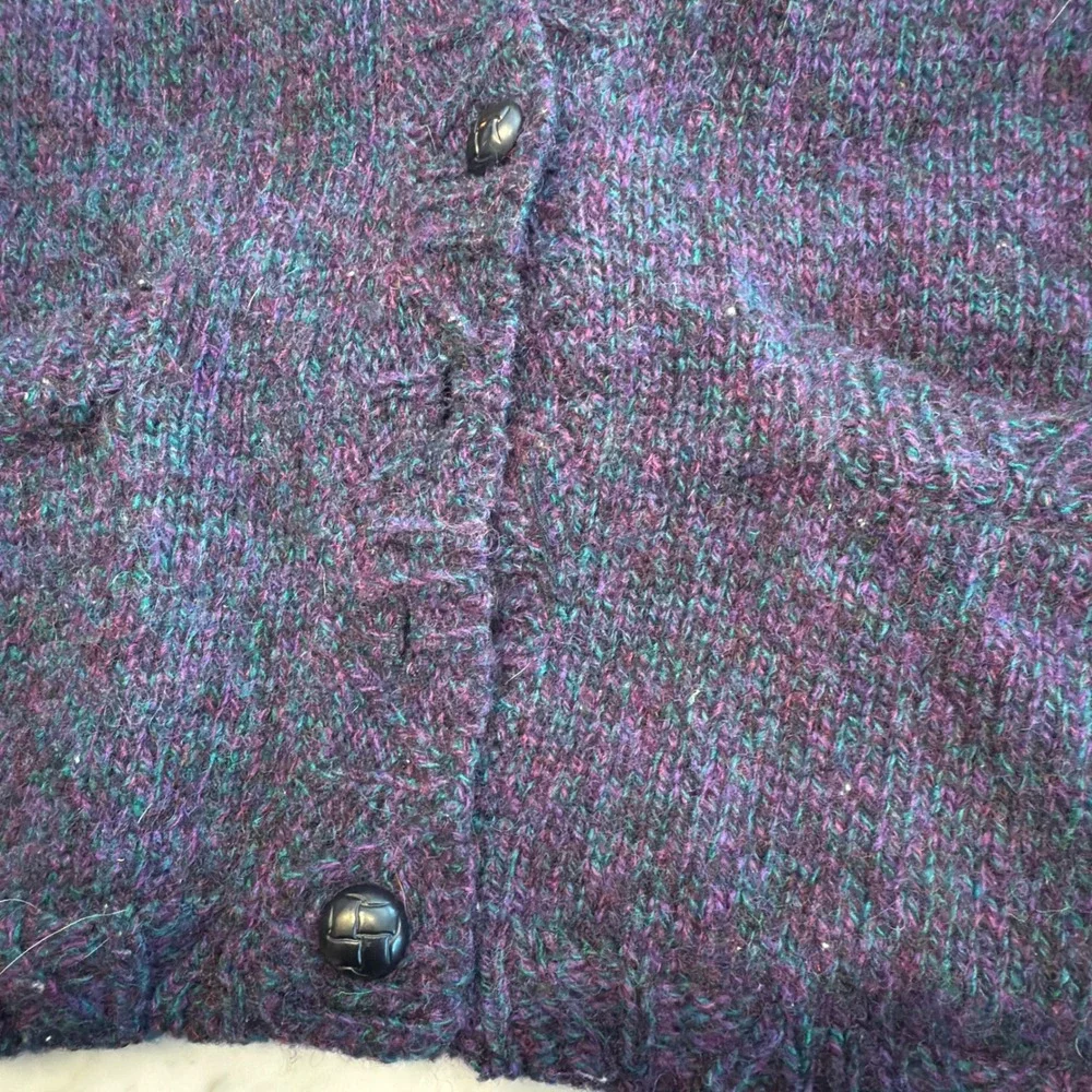 Cambridge Dry Goods 100% Wool Cardigan Sweater‎ Small Vintage Colorful Knit
